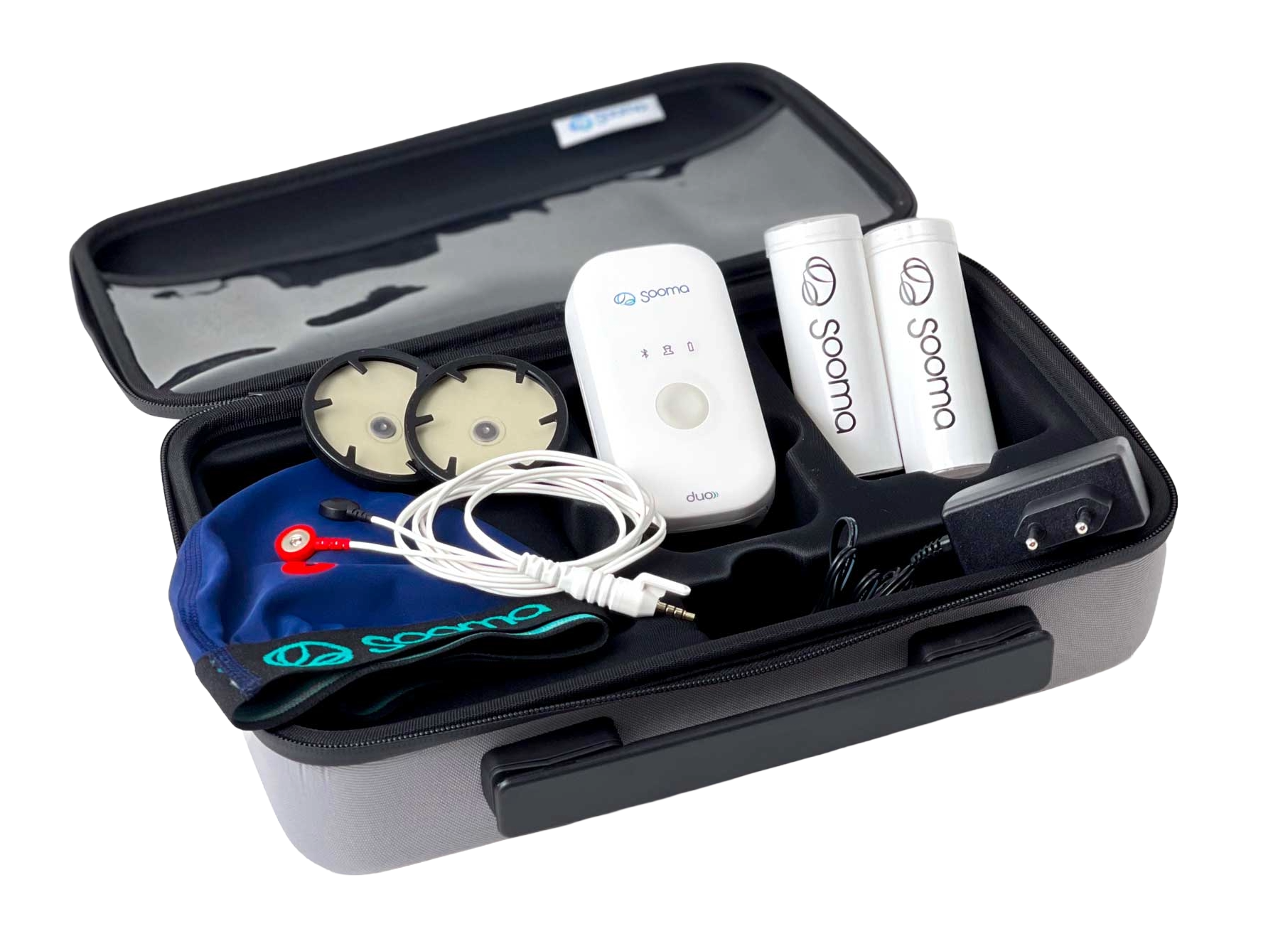 Kit completo Sooma Duo para tratamiento tDCS de depresión en casa.