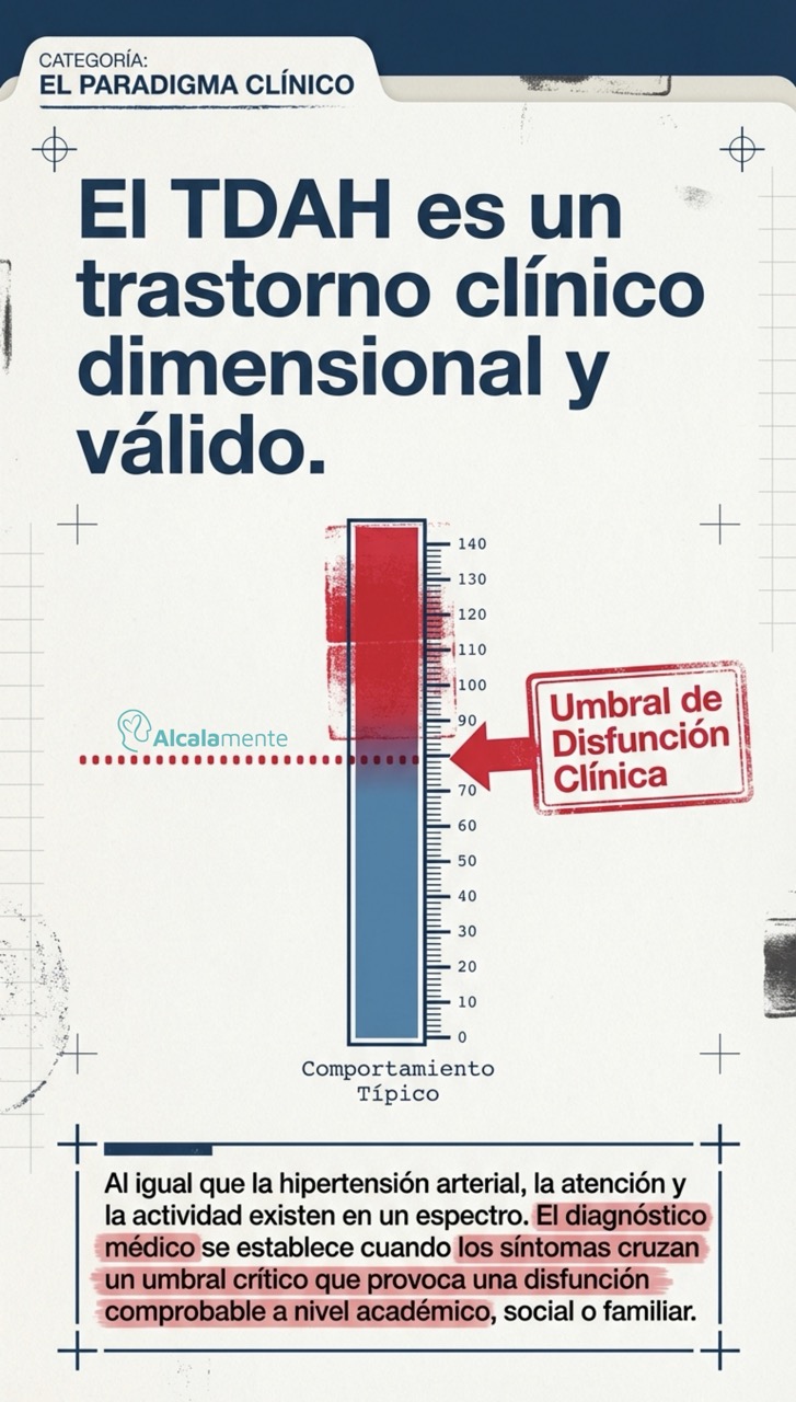 Gráfico del umbral de disfunción clínica en el TDAH como trastorno dimensional