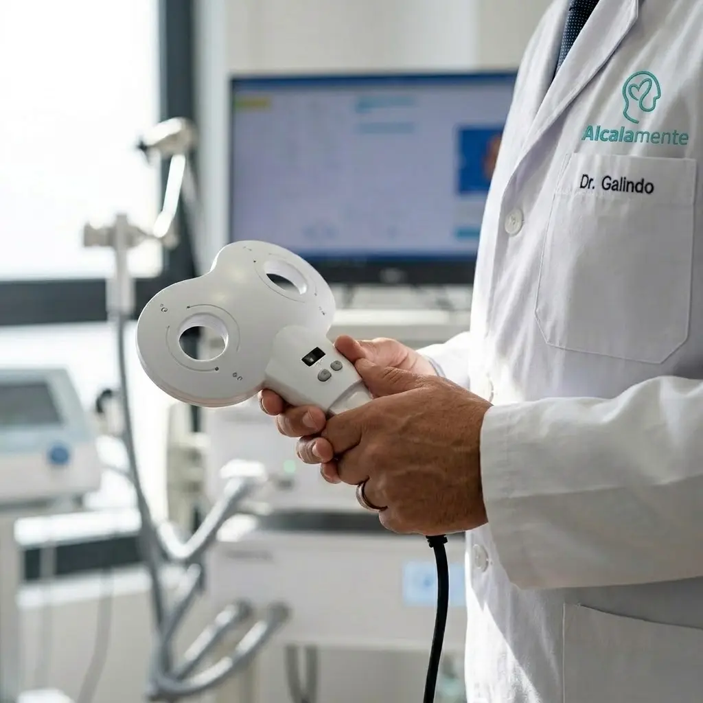 Gabinete de neuromodulación y equipo EMT en la clínica Alcalamente