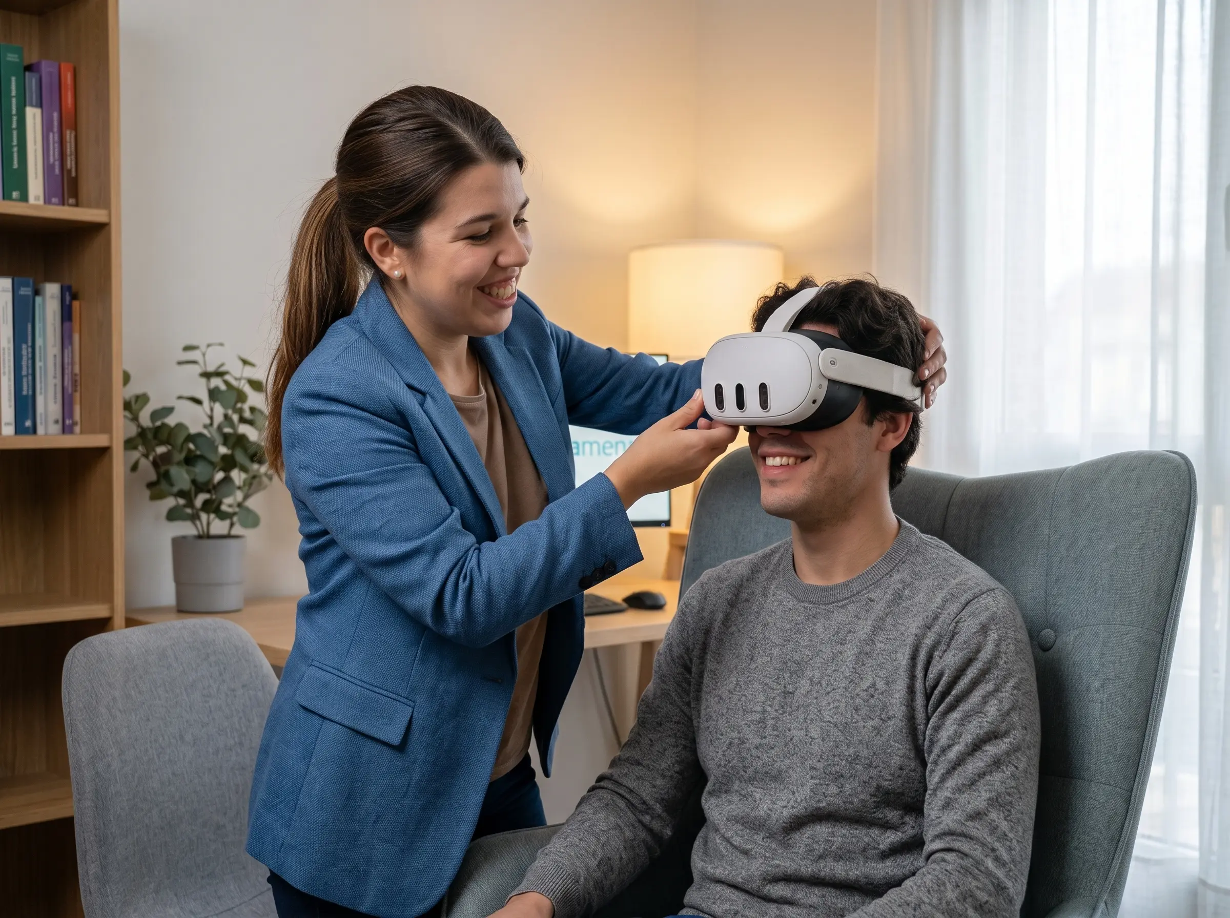 Proceso de terapia con realidad virtual usando Meta Quest